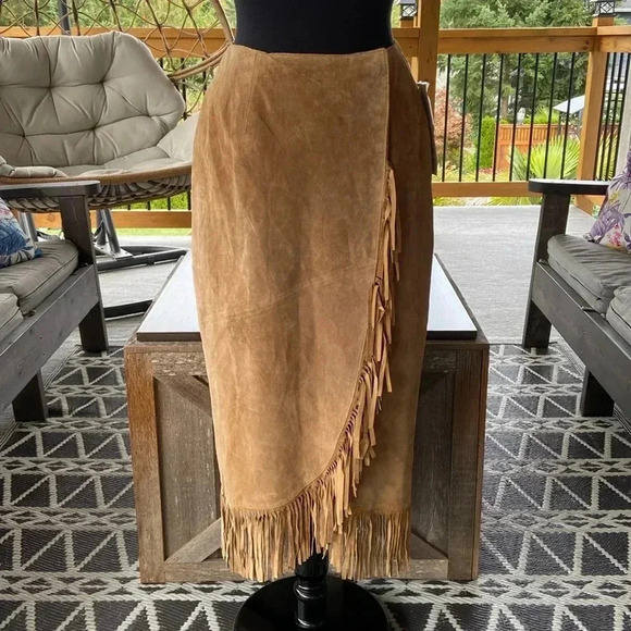 lew magram Dresses & Skirts - *Vintage* Lew Magram Collection New York  | Suede Tassle Skirt